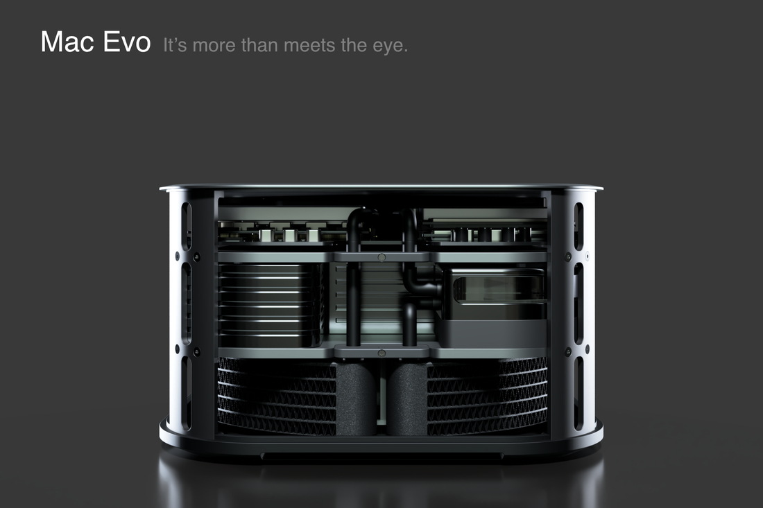 Концепт портативного и модульного Apple Mac Evo