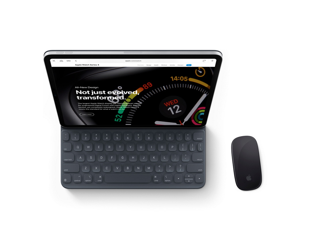 Концепт iOS 13 на iPad Pro с Magic Mouse