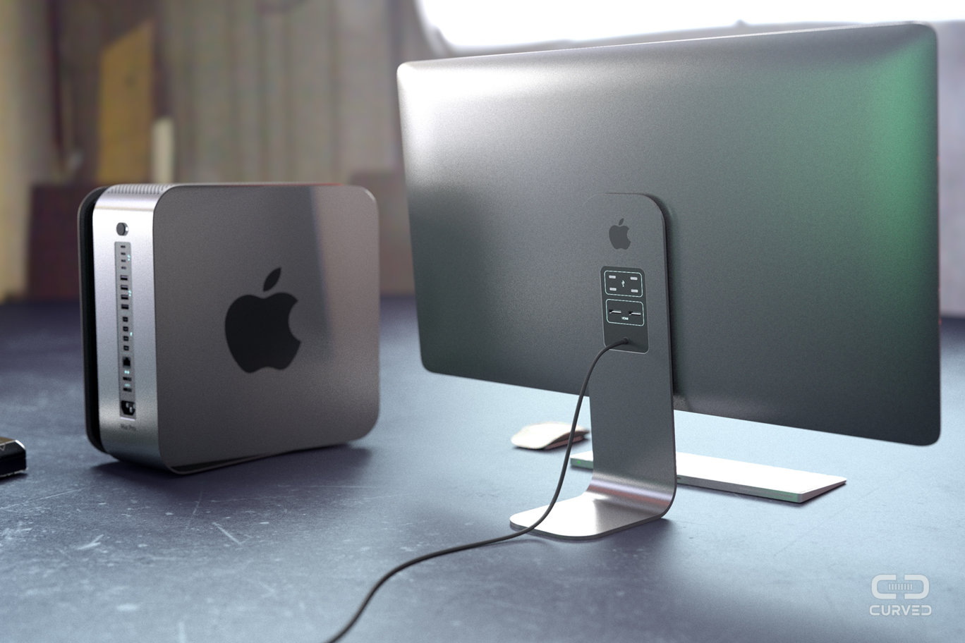 Концепт Mac Pro и Cinema Display 2017 от Curved