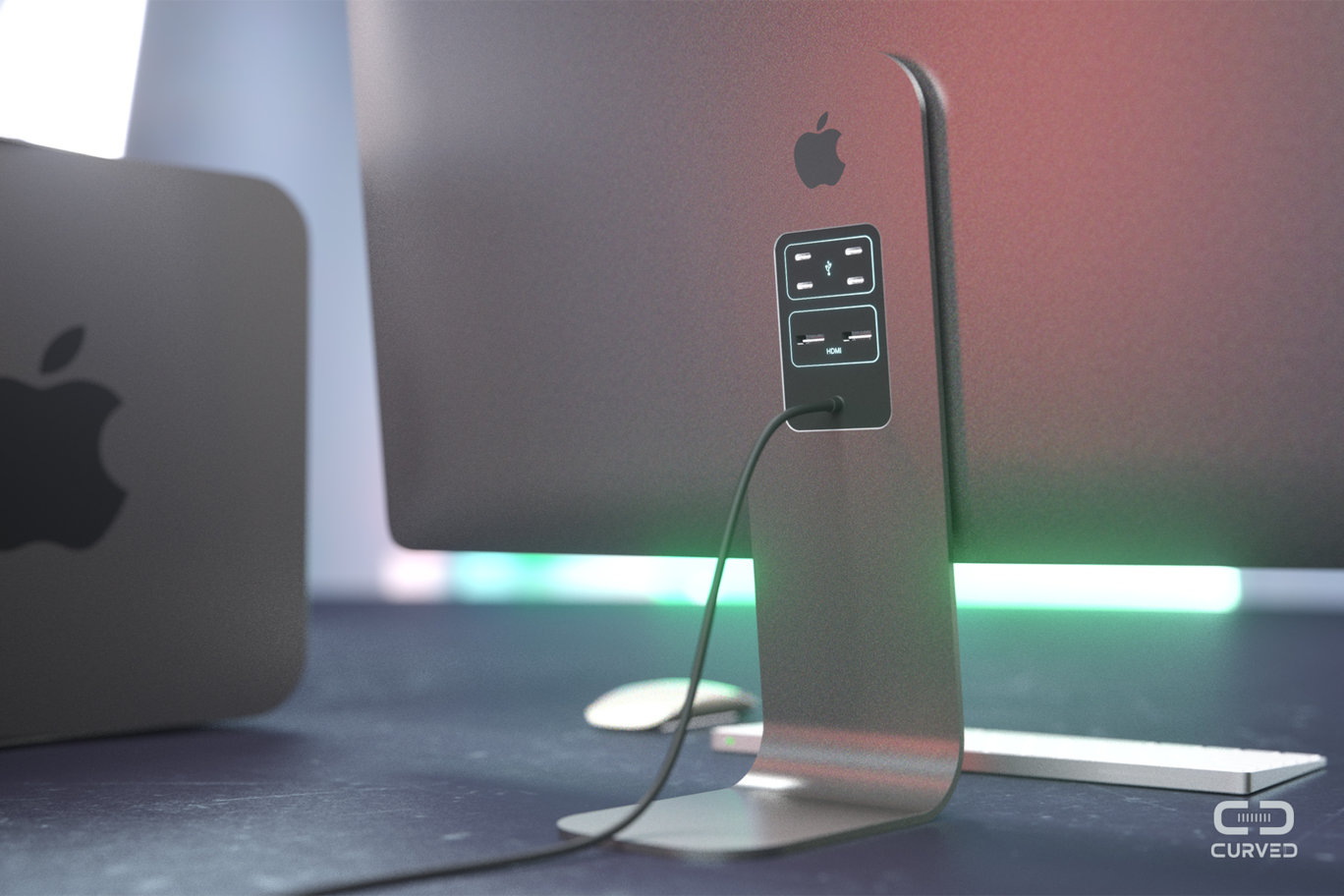 Концепт Mac Pro и Cinema Display 2017 от Curved