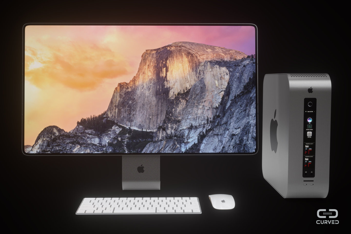 Концепт Mac Pro и Cinema Display 2017 от Curved