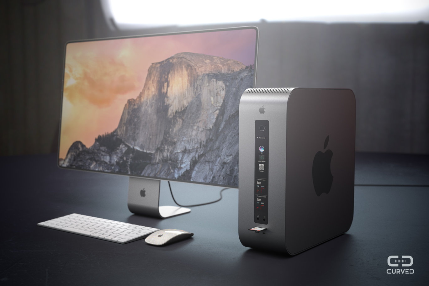 Концепт Mac Pro и Cinema Display 2017 от Curved