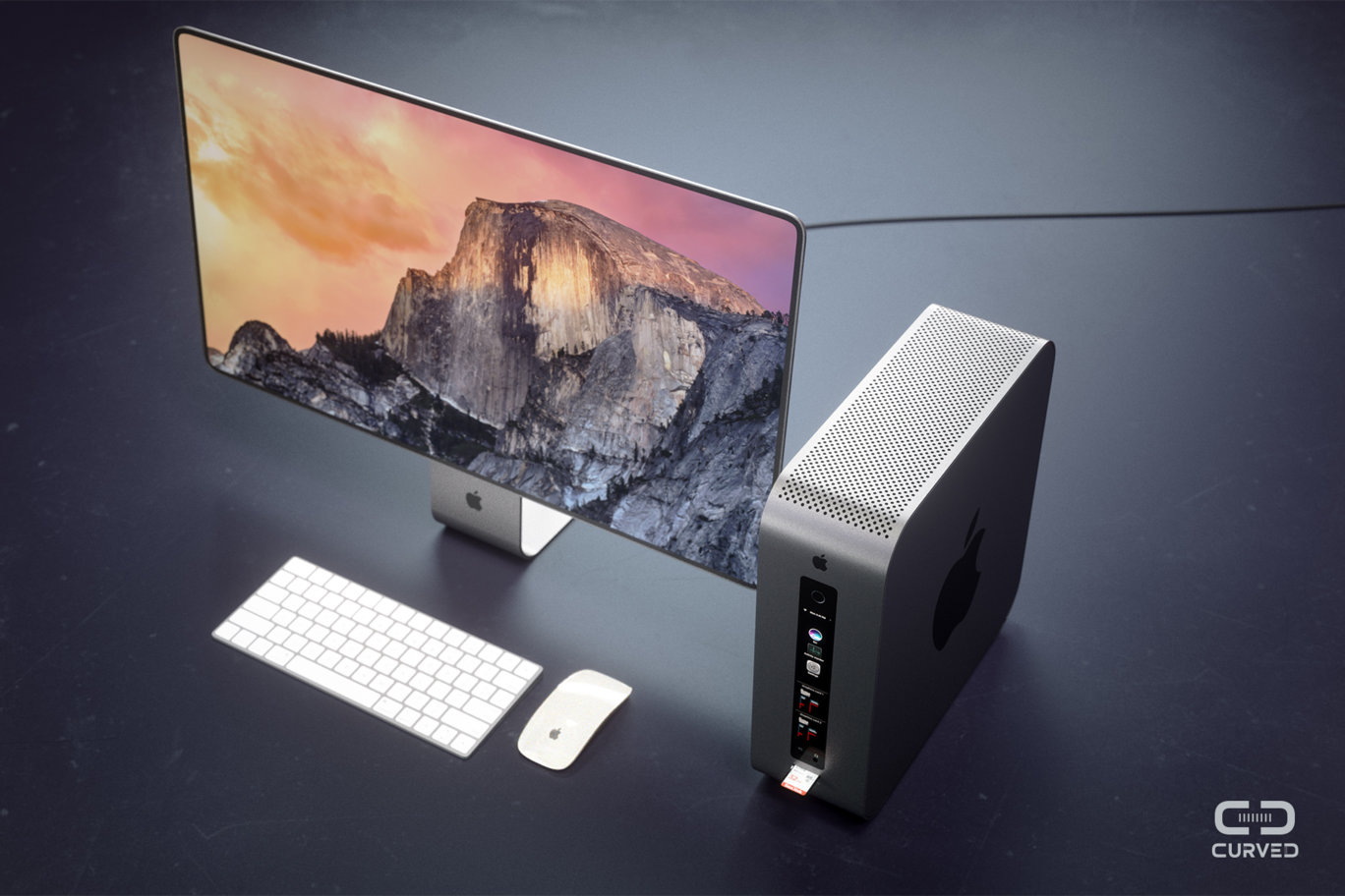 Концепт Mac Pro и Cinema Display 2017 от Curved