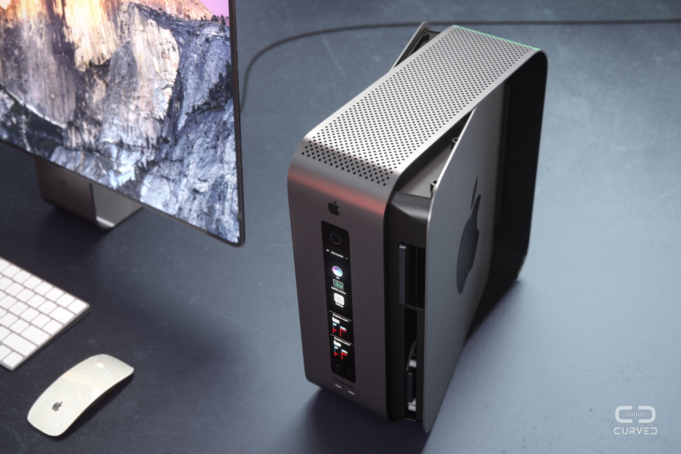 Концепт Mac Pro и Cinema Display 2017 от Curved