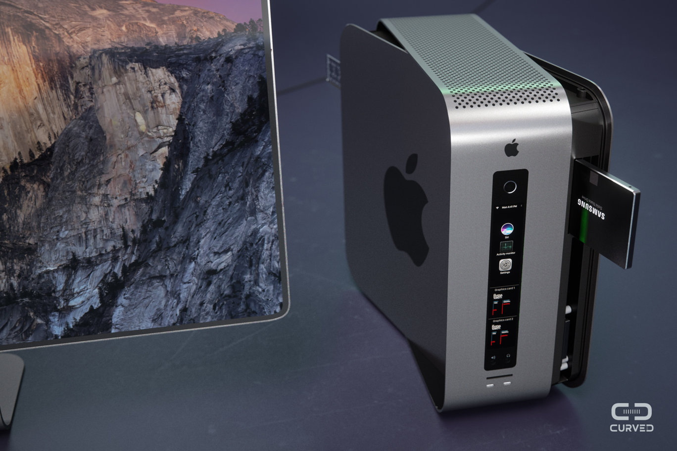 Концепт Mac Pro и Cinema Display 2017 от Curved